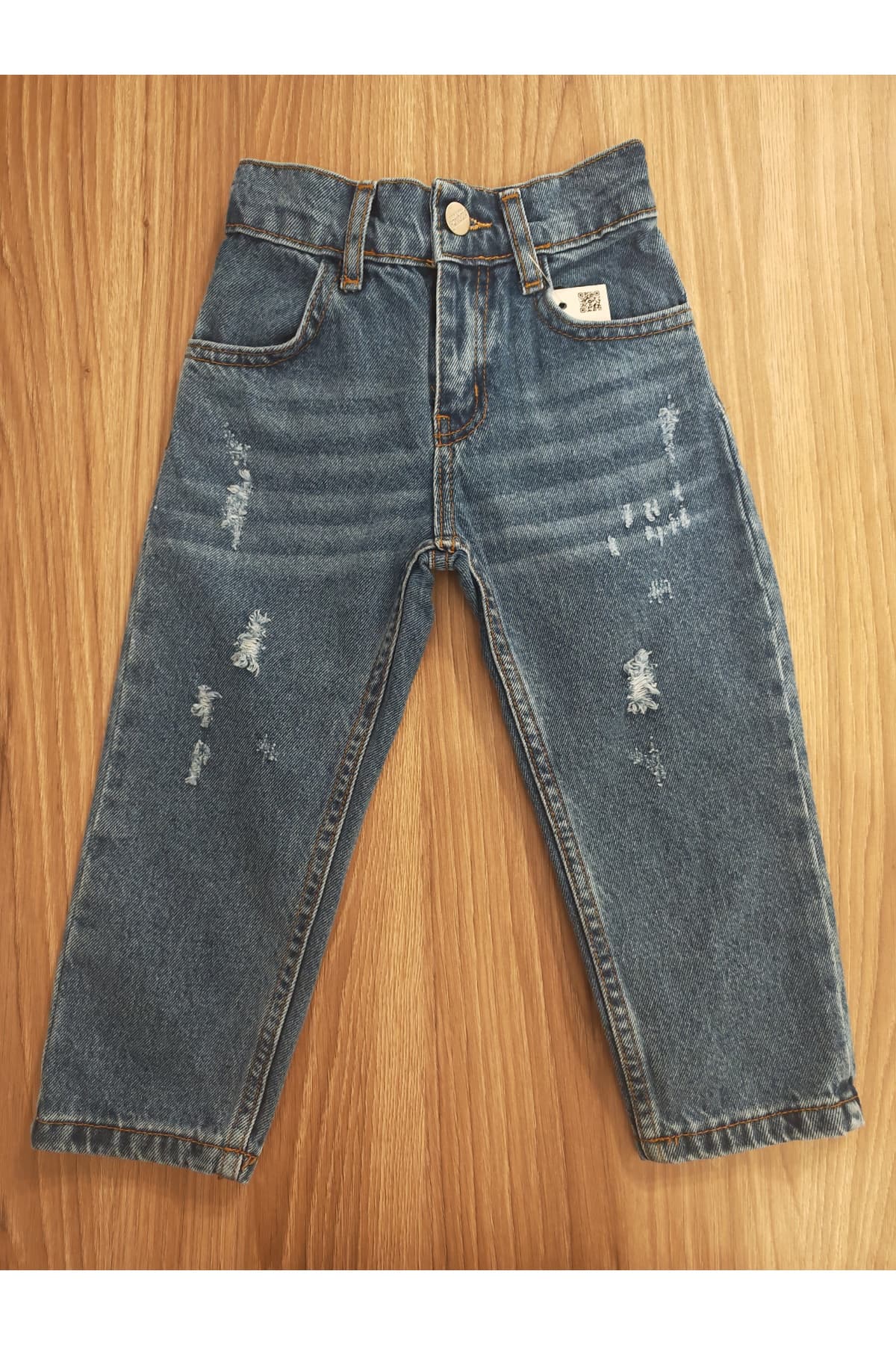 Erkek Çocuk Yıkamalı Jean - Mavi